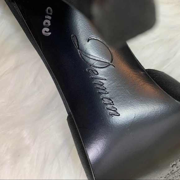 DELMAN black satin & crystal slingback heels 8 - Picture 6 of 16